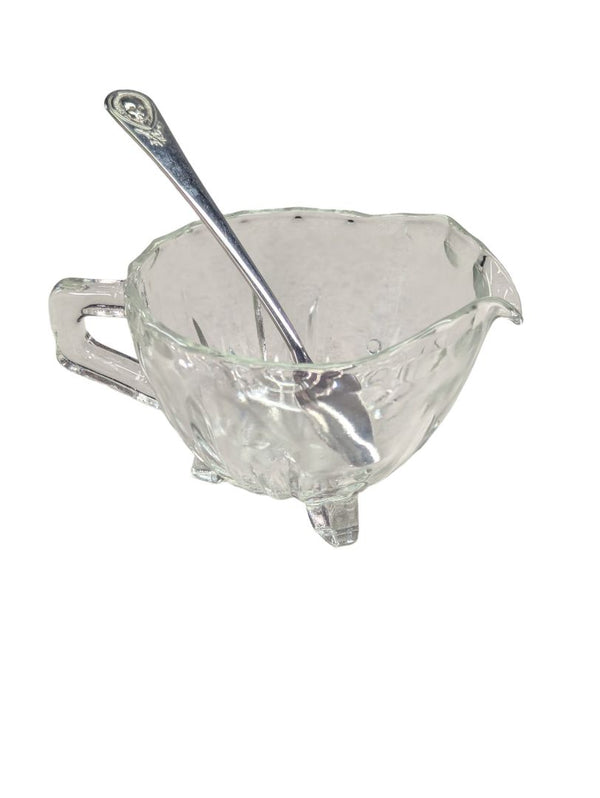 Vintage Creamer & Sugar set w/ Gerber Silver Spoons