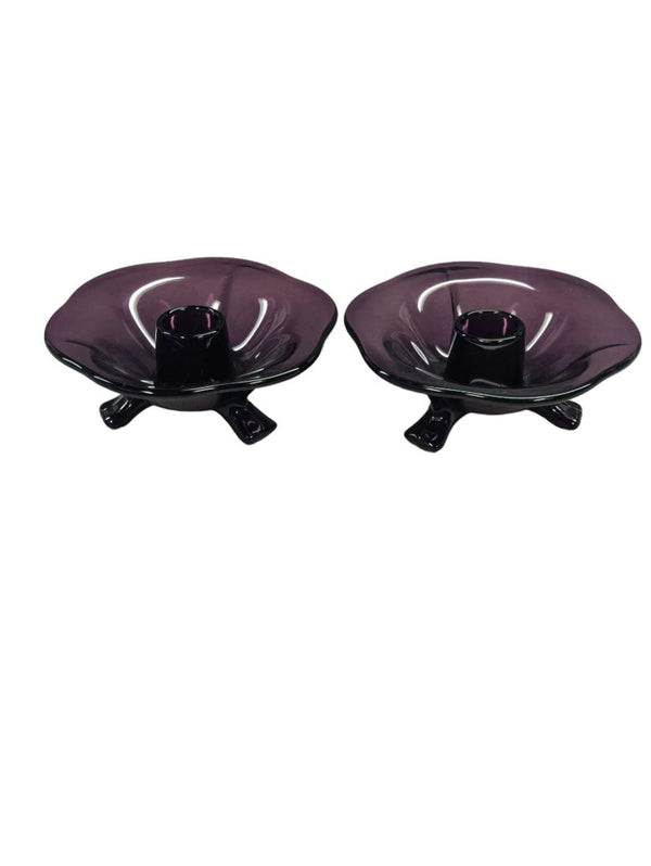 Fenton Style Candlestick Holders