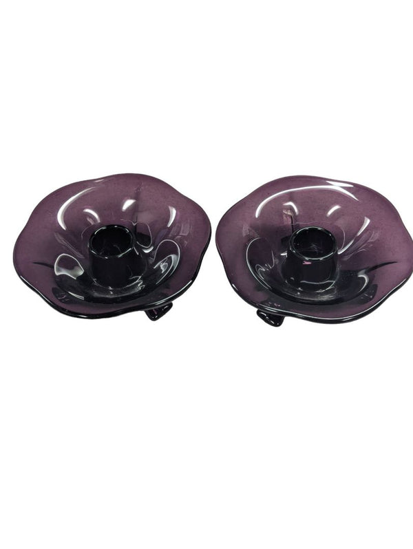 Fenton Style Candlestick Holders