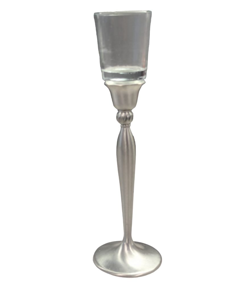 Pewter & Glass Candle Holder