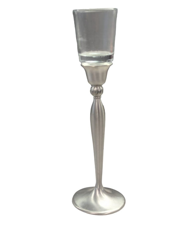 Pewter & Glass Candle Holder