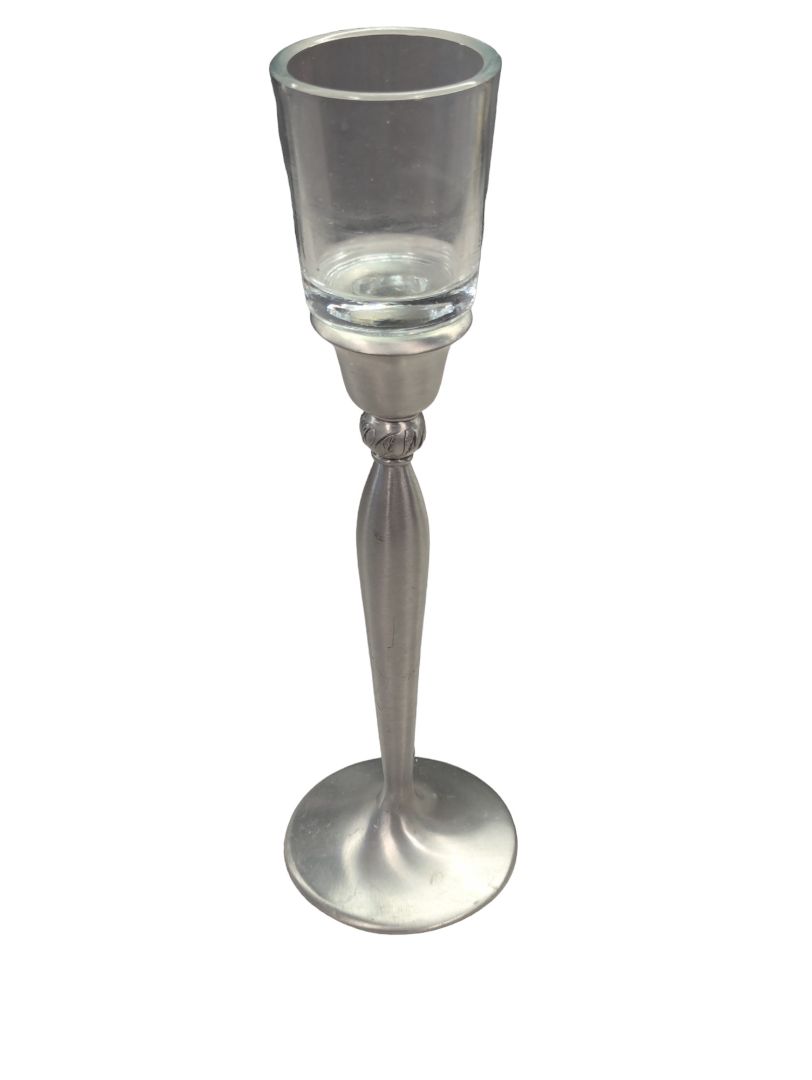 Pewter & Glass Candle Holder