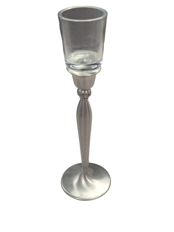 Pewter & Glass Candle Holder