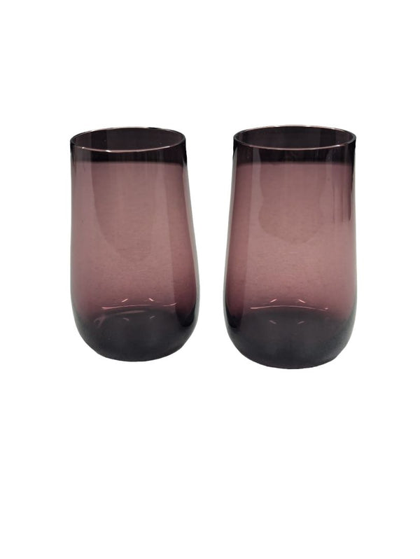Vintage Set (2) Purple Amethyst Glasses