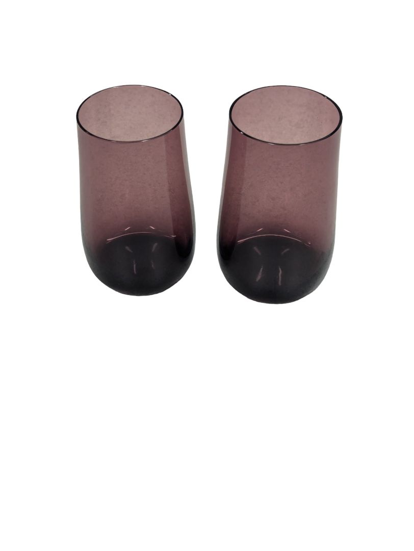 Vintage Set (2) Purple Amethyst Glasses
