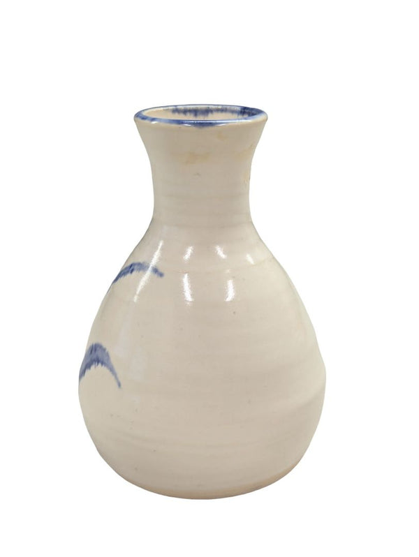 Pottery Folk Art Blue Floral vase