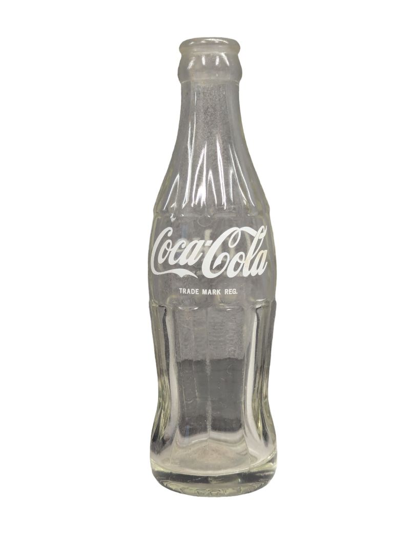 Coca Cola Glass Bottle White Lettering