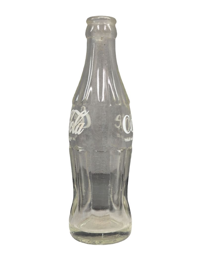 Coca Cola Glass Bottle White Lettering
