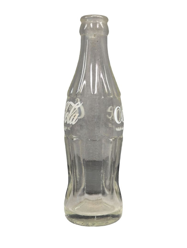 Coca Cola Glass Bottle White Lettering