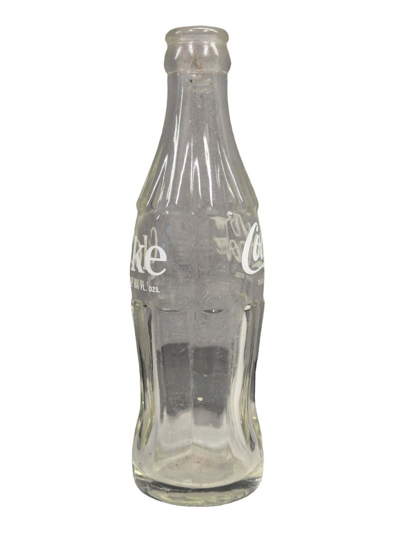 Coca Cola Glass Bottle White Lettering