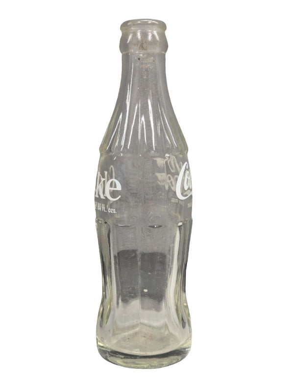 Coca Cola Glass Bottle White Lettering