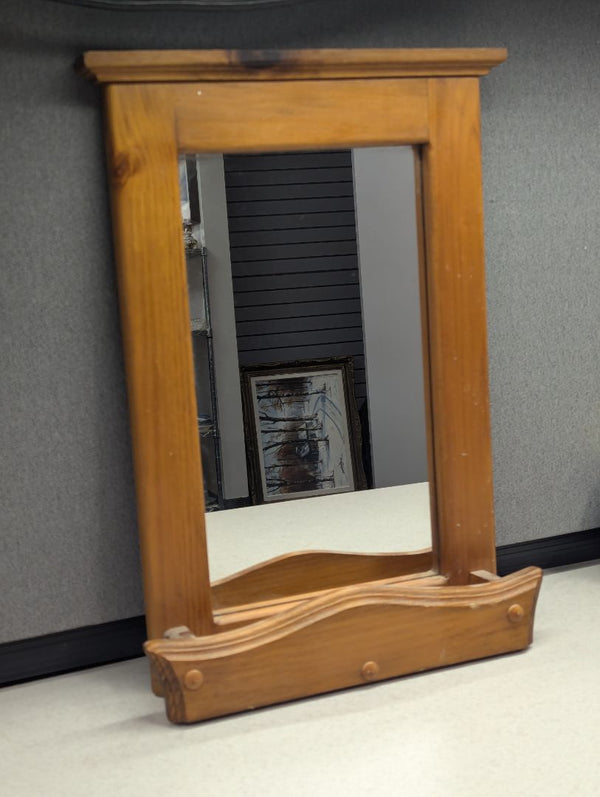 Solid Wood Mirror Wall Shelf