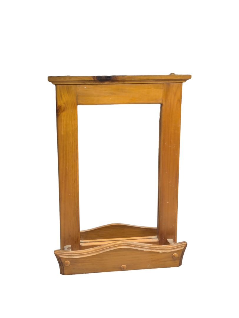Solid Wood Mirror Wall Shelf