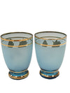 Boho Crystal Light Blue & Gold Glasses