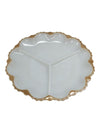 Round Milk Glass Divided Serving Dish