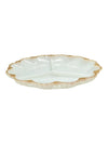 Round Milk Glass Divided Serving Dish