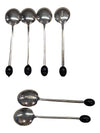 6 Antique Sterling Silver Coffee bean tea spoons