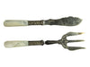 Antique Mother of Pearl Silver Bread Fork & Fish Knife