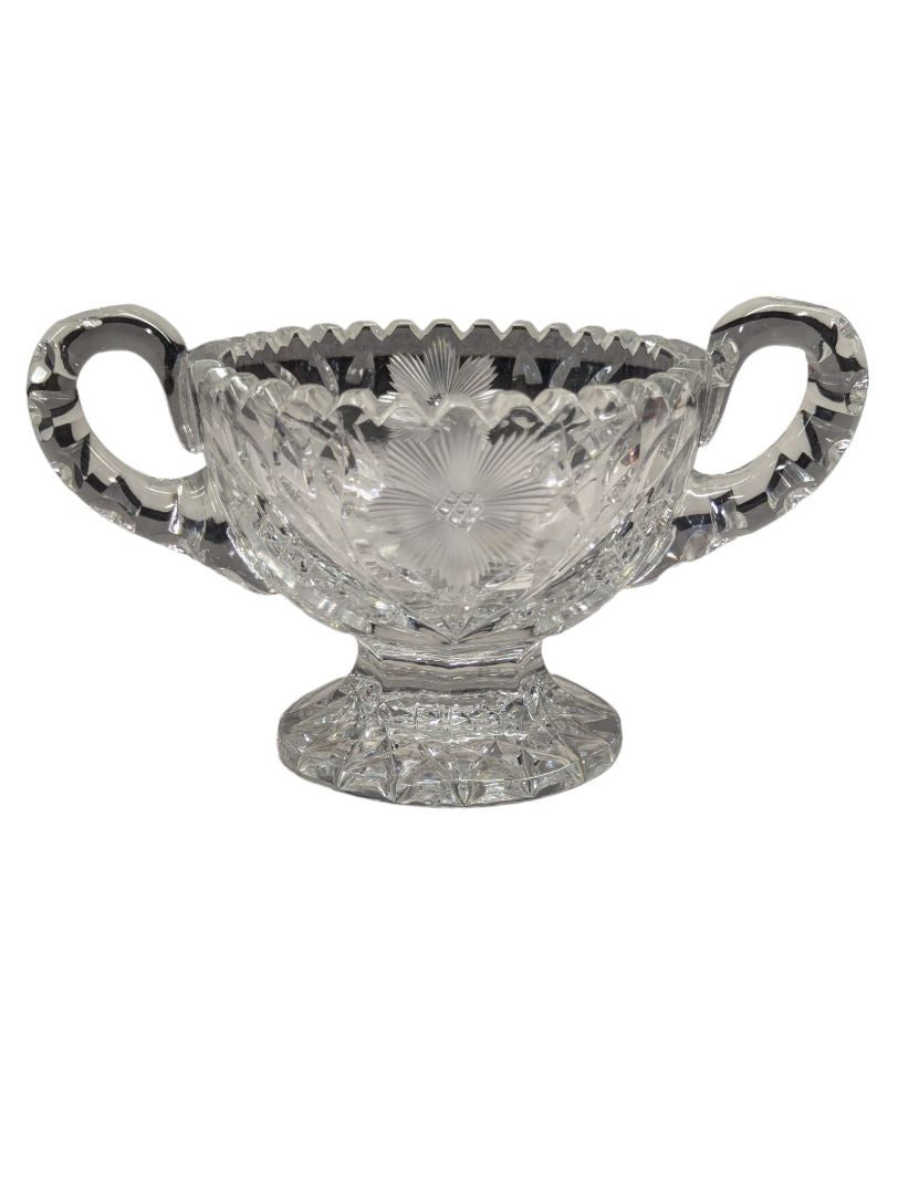 Brilliant cut crystal sugar bowl & cream pitcher