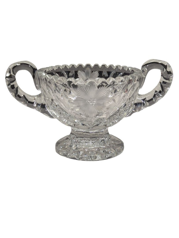 Brilliant cut crystal sugar bowl & cream pitcher