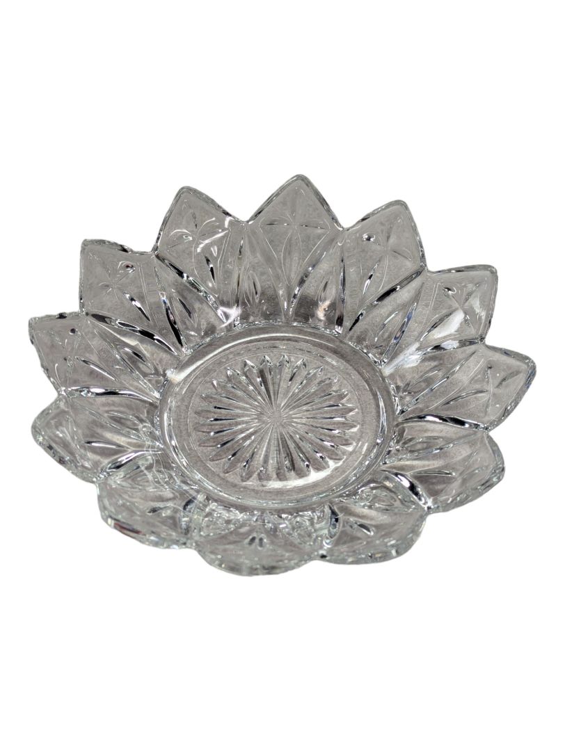 Vintage Federal pressed petal glass dish