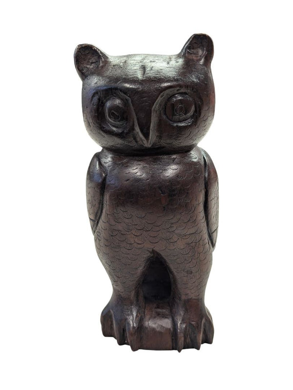1985 Hand Carved Wooden Owl
