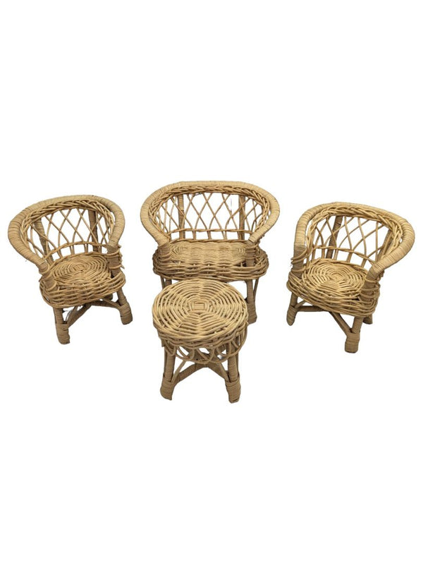 Vintage Miniature Wicker Furniture Set