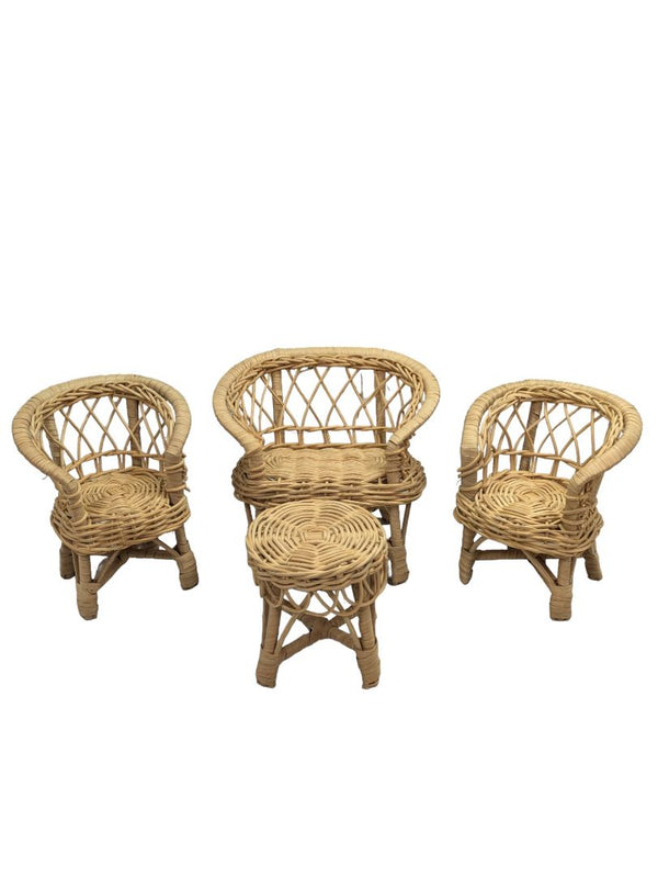 Vintage Miniature Wicker Furniture Set