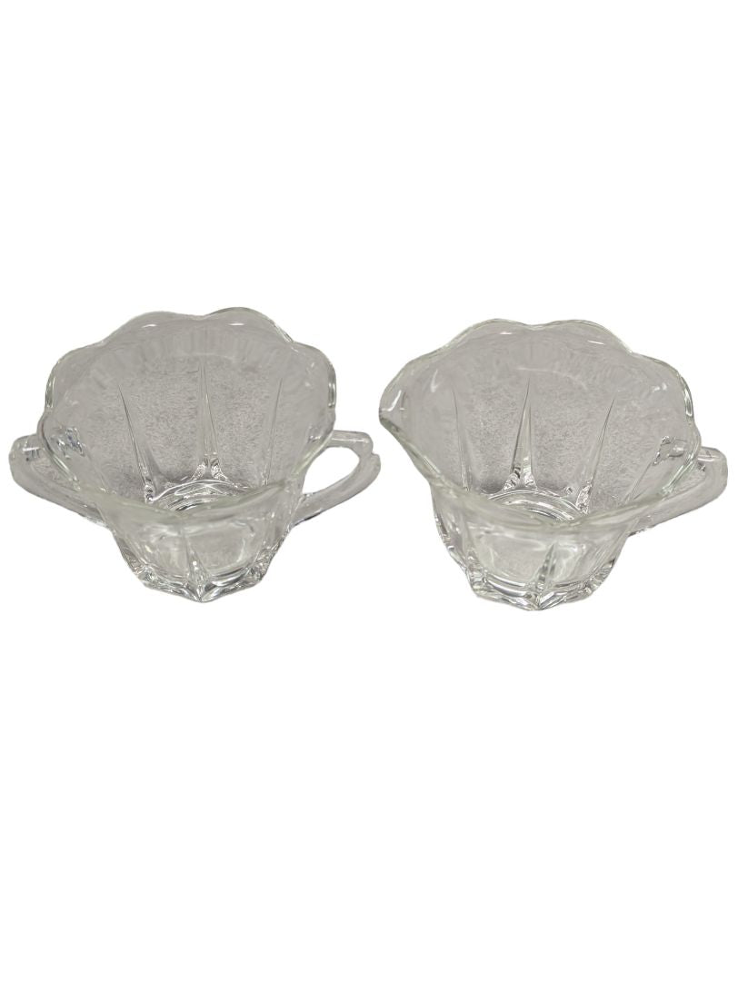 Clear Glass Sugar Bowl & Creamer Set