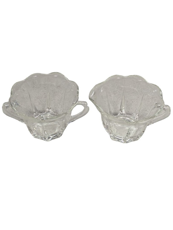 Clear Glass Sugar Bowl & Creamer Set