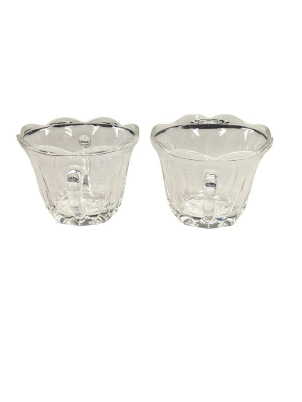 Clear Glass Sugar Bowl & Creamer Set