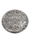 Round Clear Glass 3 Divided Star Pattern Dish