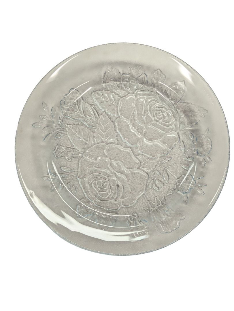Vintage Pasari Livia roses glass plate