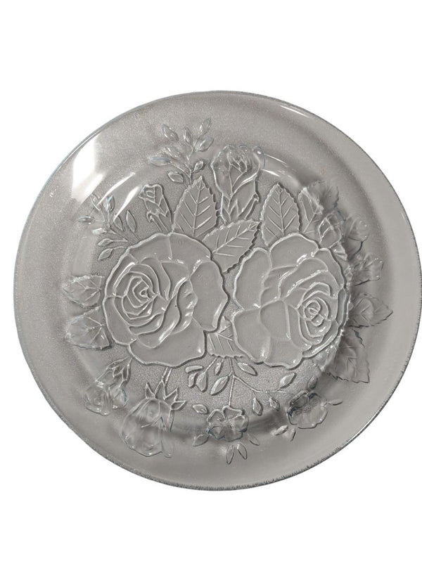 Vintage Pasari Livia roses glass plate