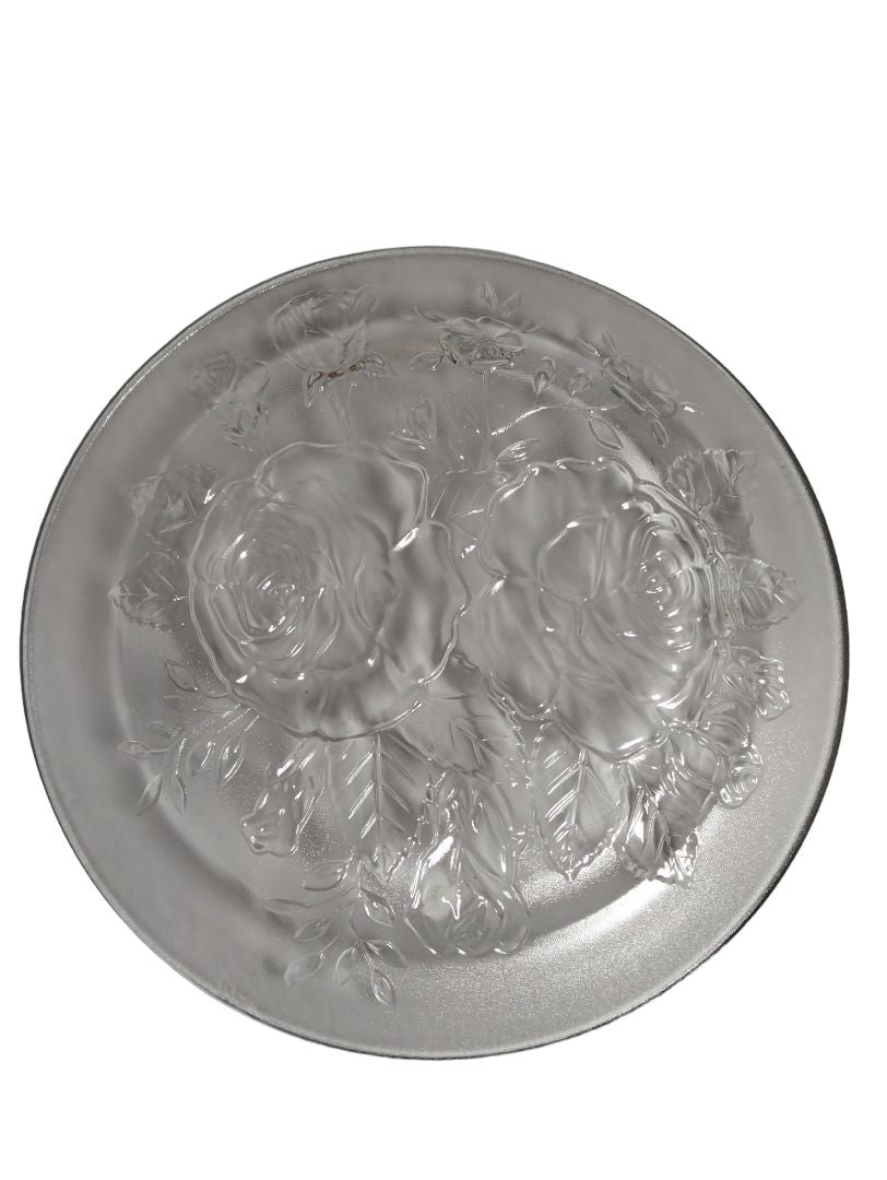 Vintage Pasari Livia roses glass plate