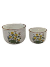 Vintage Pair Speckle ware Pottery Stoneware Planters