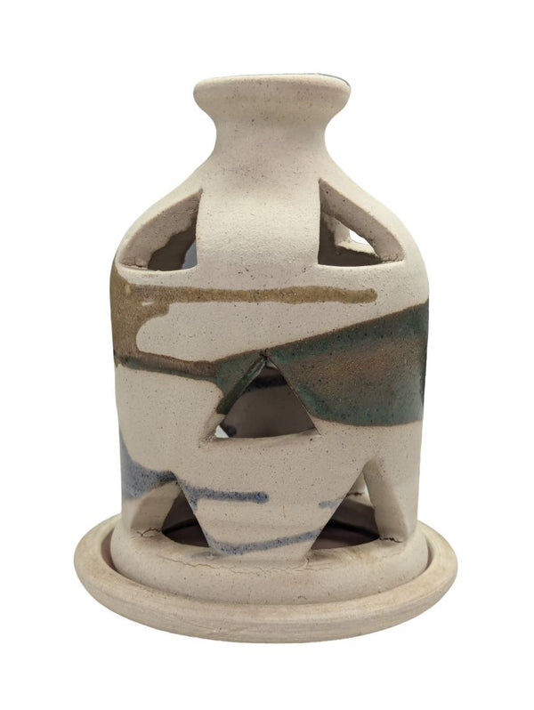 Ceramic green, beige and blue Warmer