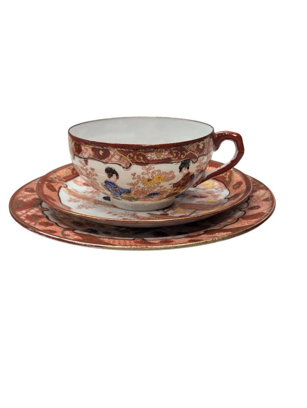 Lithophane 24k gold Hand Painted Japanese Tea Set