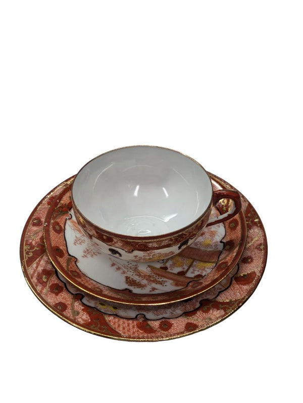 Lithophane 24k gold Hand Painted Japanese Tea Set