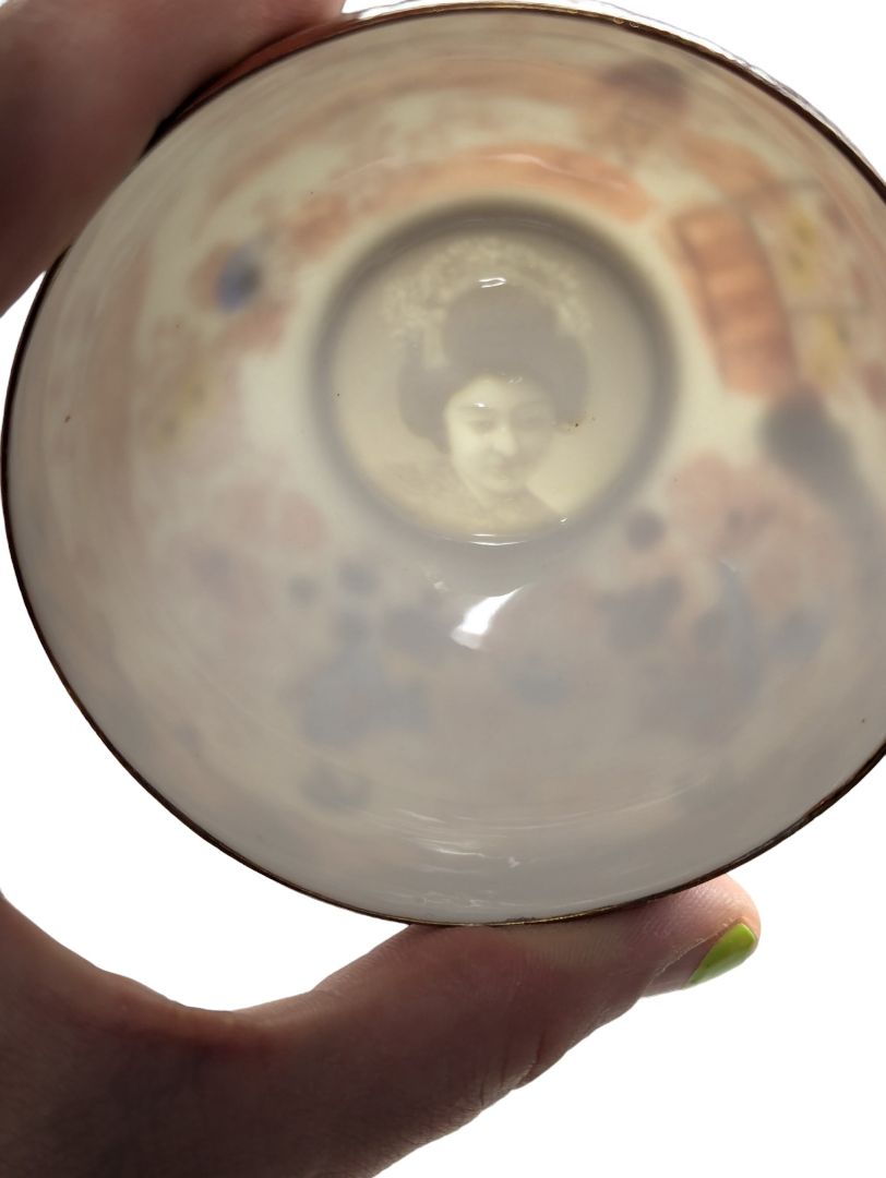 Lithophane 24k gold Hand Painted Japanese Tea Set