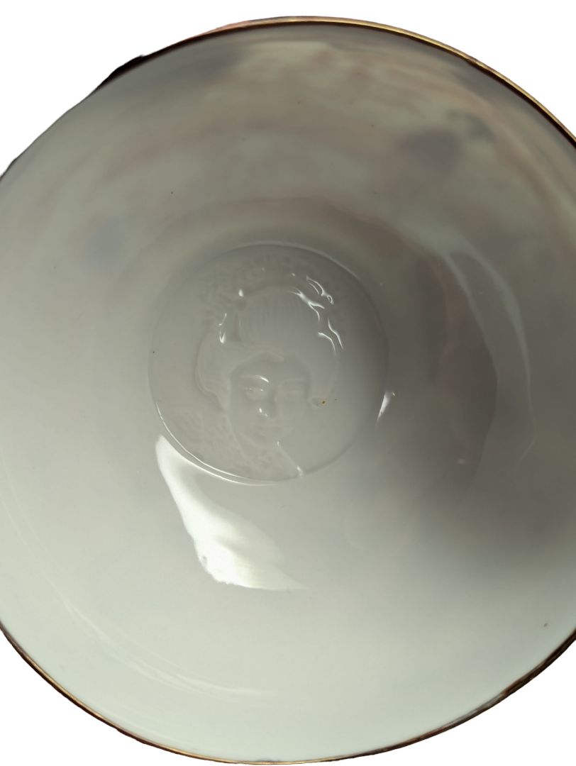 Lithophane 24k gold Hand Painted Japanese Tea Set