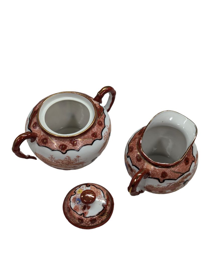 Lithophane 24k gold Hand Painted Japanese Tea Set