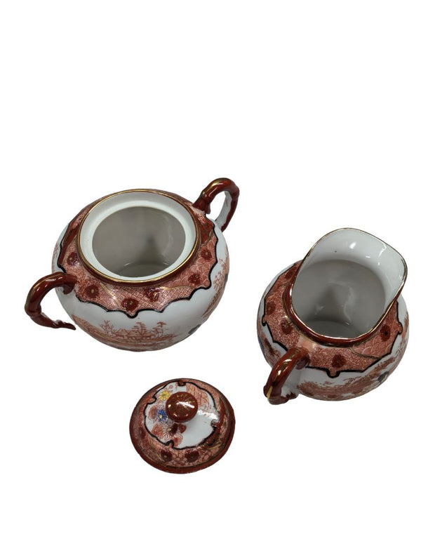Lithophane 24k gold Hand Painted Japanese Tea Set