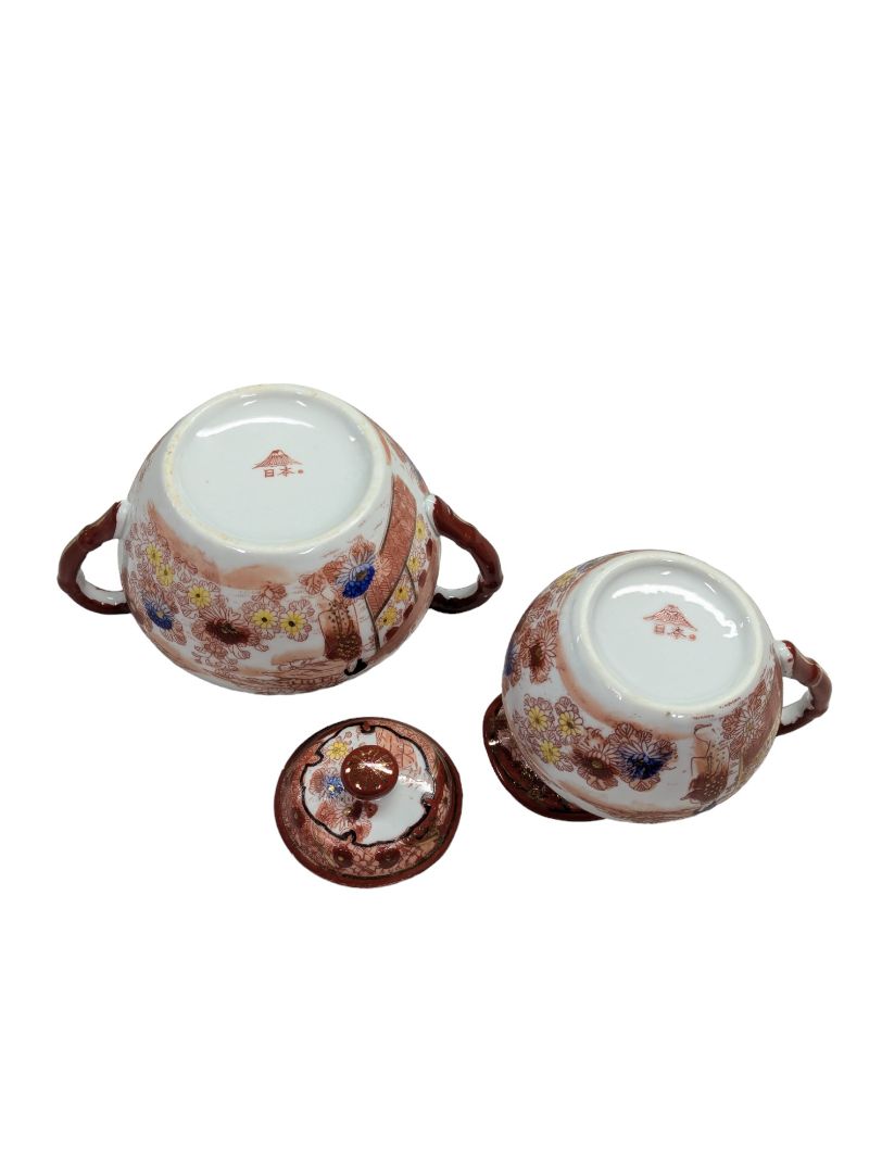Lithophane 24k gold Hand Painted Japanese Tea Set