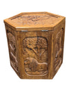 African Hand Carved Storage/Ottoman