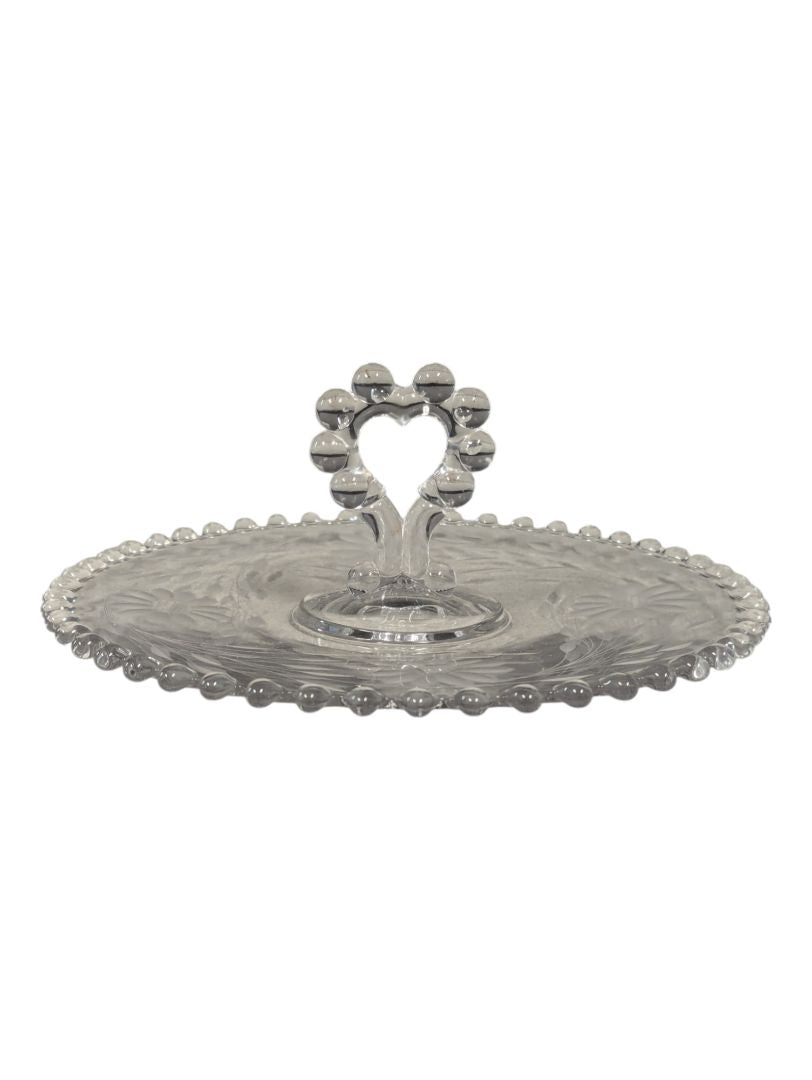 SERVING PLATE DISH WITH HEART HANDLE