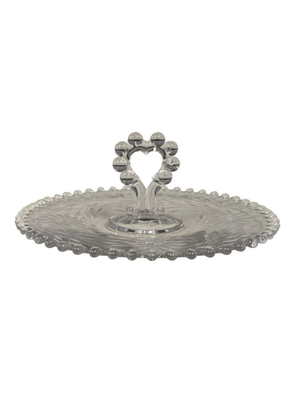 SERVING PLATE DISH WITH HEART HANDLE
