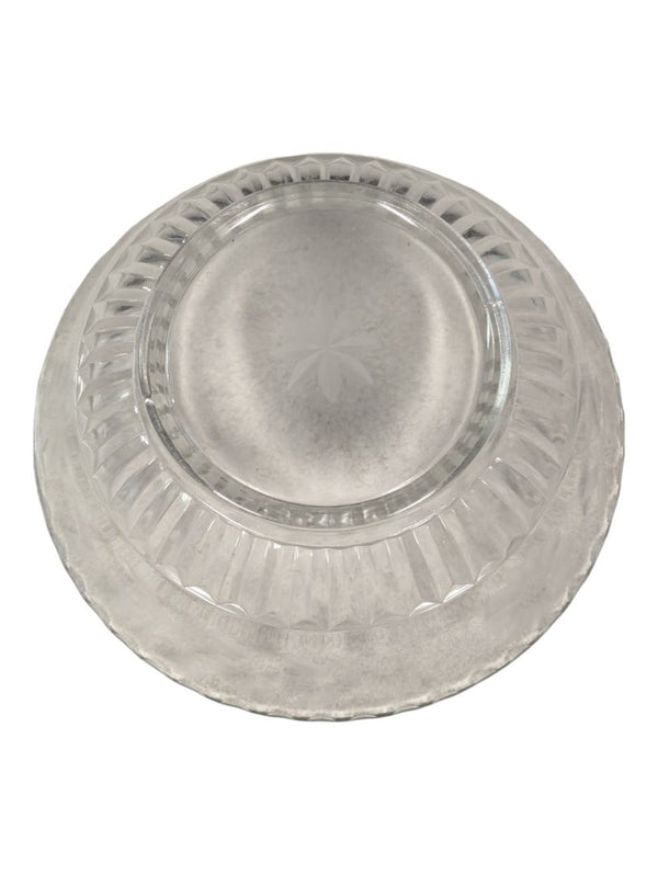 VINTAGE FLORAL ETCHED GLASS BOWL