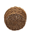 Round Rustic Woven Twig Basket With Tall Handle