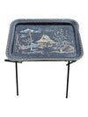 Black  Vintage 1950's TV Tray Asian motive